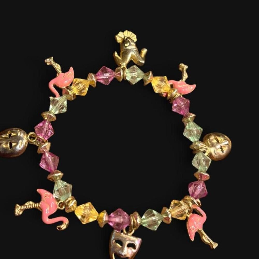 Vintage multicolor crystal bead bracelet